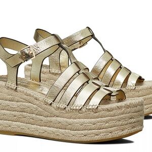 Tory Burch NWOT “Fisherman” Espadrille Wedge Platform Sandals